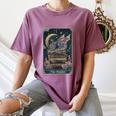 The Reader Tarot Card Book Dragon Romantasy Fantasy Bookish Women's Comfort Colors T-Shirt Blue Jean
