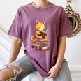 Reading Cat Books Cute Women's Comfort Colors T-Shirt Blue Jean Reading Cat Books Cute Women's Comfort Colors T-Shirt Blue Jean