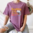 Reading Is My Favorite Sport Book Lovers Women's Comfort Colors T-Shirt Blue Jean