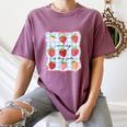 Reading Is My Jam Preppy Stawberry Bookworm Book Lover Nerd Women's Comfort Colors T-Shirt Blue Jean