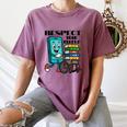 Respect Elders Cellphone Pushing Books In a Wheelchair Women's Comfort Colors T-Shirt Blue Jean