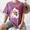 Retro Ghost Reading Book With Cat Bookish Club Christmas Men Women Kids Women's Comfort Colors T-Shirt Blue Jean