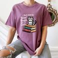 Retro I Just Want To Read Books And Pet Cats Cat For Men Women Kids Women's Comfort Colors T-Shirt Blue Jean