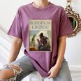 Robinson Crusoe Book Cover 1920 Women's Comfort Colors T-Shirt Blue Jean