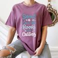 Snow Is Falling Books Are Calling Women's Comfort Colors T-Shirt Blue Jean