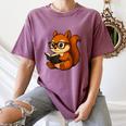 Squirrel Reading Book Lover Women's Comfort Colors T-Shirt Blue Jean