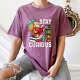 Stay Curious Monkey Reading Book Lover Bookworm Women's Comfort Colors T-Shirt Blue Jean