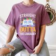 Straight Outta The Library Book Lover Men Women Premium Tri-Blend Women's Comfort Colors T-Shirt Blue Jean
