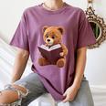 Teddy Bear Reading a Book Women's Comfort Colors T-Shirt Blue Jean