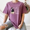 That's What I Do I Pet Cat I Read Books Tuxedo Cat Bookworm Women's Comfort Colors T-Shirt Blue Jean