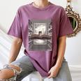 Totally Weird Tees Cat Library Book Reading Literary Women's Comfort Colors T-Shirt Blue Jean