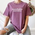 Unreliable Narrator Book Lover Humor Women's Comfort Colors T-Shirt Blue Jean
