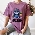 Wild About Reading Book Lover Gorilla Women's Comfort Colors T-Shirt Blue Jean