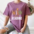 Wild About Reading Books Animal Theme Bookworm Library Day Women's Comfort Colors T-Shirt Blue Jean