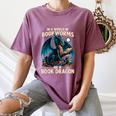 In a World Of Bookworms Be a Book Dragon Reading Women's Comfort Colors T-Shirt Blue Jean