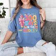 100th Day Of School Teacher Floral 100 Days In The Books Women's Comfort Colors T-Shirt Chalky Mint