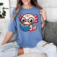 Adorable Book Lover Axolotl With Reading Glasses Cute Women's Comfort Colors T-Shirt Chalky Mint Adorable Book Lover Axolotl With Reading Glasses Cute Women's Comfort Colors T-Shirt Chalky Mint