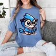Adorable Book Lover Blue Jay With Reading Glasses Cute Women's Comfort Colors T-Shirt Chalky Mint