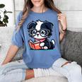 Adorable Book Lover Border Collie With Reading Glasses Cute Raglan Baseball Tee Women's Comfort Colors T-Shirt Chalky Mint