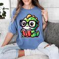 Adorable Book Lover Iguana With Reading Glasses Cute Women's Comfort Colors T-Shirt Chalky Mint