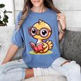 Adorable Book Lover Ostrich With Reading Glasses Cute Women's Comfort Colors T-Shirt Chalky Mint