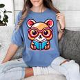 Adorable Book Lover Quokka With Reading Glasses Cute Women's Comfort Colors T-Shirt Chalky Mint
