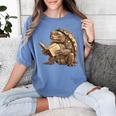 Alligator Snapping Turtle Reading A Book Women's Comfort Colors T-Shirt Chalky Mint