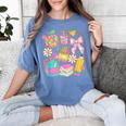 Apple Disco Pencil Books Bow Teacher Student Back To School Women's Comfort Colors T-Shirt Chalky Mint