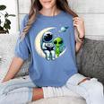 Astronaut Reading Book To Alien Shirt Moon Space Lover Kids Women's Comfort Colors T-Shirt Chalky Mint