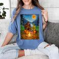 Bigfoot And Alien Reading Books Campfire Halloween Women's Comfort Colors T-Shirt Chalky Mint Bigfoot And Alien Reading Books Campfire Halloween Women's Comfort Colors T-Shirt Chalky Mint