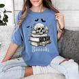 Boo Skeleton Skull Books Halloween Women School Teacher Kid Women's Comfort Colors T-Shirt Chalky Mint