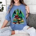 Book Dragon Reading Books Women's Comfort Colors T-Shirt Chalky Mint Book Dragon Reading Books Women's Comfort Colors T-Shirt Chalky Mint