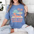 Book Girl Summer Book Reading Retro Sunset Women's Comfort Colors T-Shirt Chalky Mint