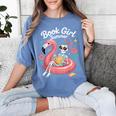 Book Girl Summer Skeleton Reading Books Lovers Beach Women's Comfort Colors T-Shirt Chalky Mint