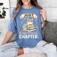 Book Lover Cute Cat Coffee Just 1 More Chapter Cozy Reading Women's Comfort Colors T-Shirt Chalky Mint