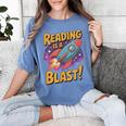 Book Lover Kids And Adults Reading Is a Blast Rocket Ship Women's Comfort Colors T-Shirt Chalky Mint Book Lover Kids And Adults Reading Is a Blast Rocket Ship Women's Comfort Colors T-Shirt Chalky Mint