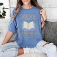 Book Reading Ugly Christmas Women's Comfort Colors T-Shirt Chalky Mint