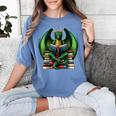 Books Dragon Reading Book Women's Comfort Colors T-Shirt Chalky Mint Books Dragon Reading Book Women's Comfort Colors T-Shirt Chalky Mint