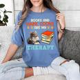 BOOKS AND MAINE COONS ARE MY THERAPY Main Coon Women's Comfort Colors T-Shirt Chalky Mint