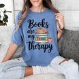 Books Are My Therapy Coffee Books Flowers Bookish Book Lover Women's Comfort Colors T-Shirt Chalky Mint