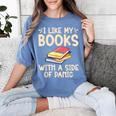 I Like My Books With a Side Of Panic Thriller Women's Comfort Colors T-Shirt Chalky Mint