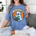 BOOOKS Cute Ghost Reading Books Halloween Women's Comfort Colors T-Shirt Chalky Mint BOOOKS Cute Ghost Reading Books Halloween Women's Comfort Colors T-Shirt Chalky Mint