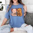 Capybara Axolotl Kawaii Kids Anime Book Lover Reading Women's Comfort Colors T-Shirt Chalky Mint