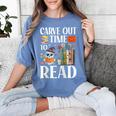 Carve Out Time To Read Halloween Ghost Books Raglan Baseball Tee Women's Comfort Colors T-Shirt Chalky Mint