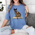Cat Book Flowers Women's Comfort Colors T-Shirt Chalky Mint Cat Book Flowers Women's Comfort Colors T-Shirt Chalky Mint