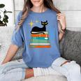 Cat And Books Retro Midcentury Mid Century Aesthetic Women's Comfort Colors T-Shirt Chalky Mint Cat And Books Retro Midcentury Mid Century Aesthetic Women's Comfort Colors T-Shirt Chalky Mint