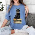 Cat Sitting On Books Women's Comfort Colors T-Shirt Chalky Mint