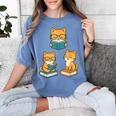 Cats Reading Book Lover Reading Bookworm Reader Women's Comfort Colors T-Shirt Chalky Mint