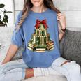 Christmas Book Tree Coquette Bow Xmas Reading Librarian Girl Women's Comfort Colors T-Shirt Chalky Mint