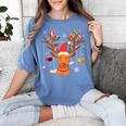 Christmas Librarian Reindeer Xmas Book Teachers Love Reading Women's Comfort Colors T-Shirt Chalky Mint